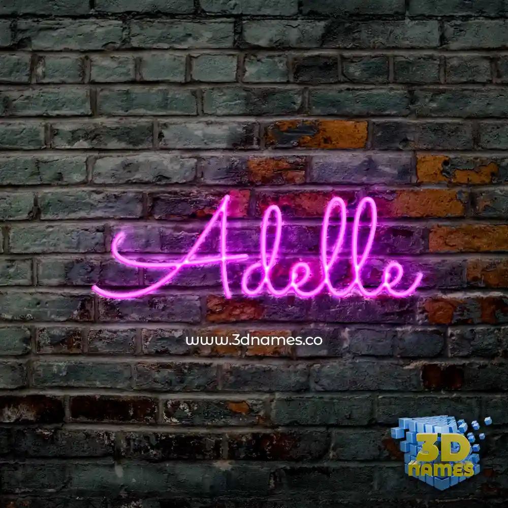 adelle in Pink Neon style - 3D name wallpaper