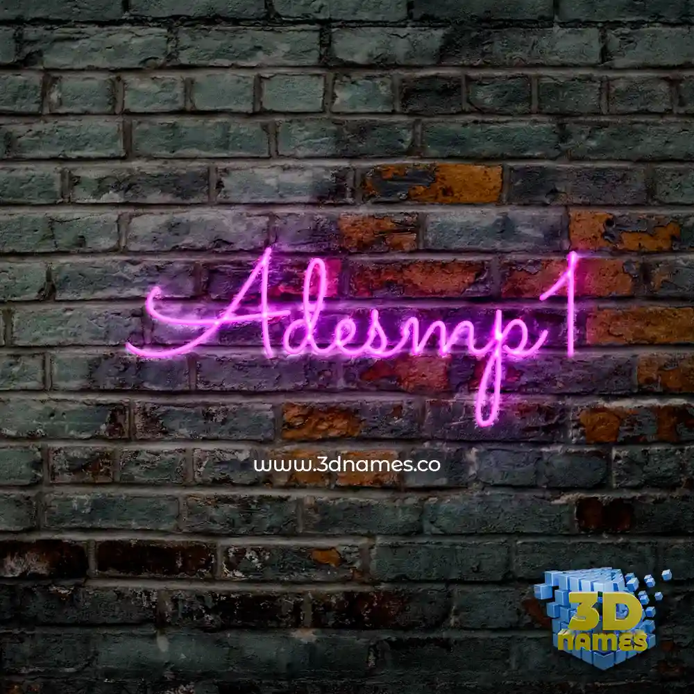 adesmp1 in Pink Neon style - 3D name wallpaper