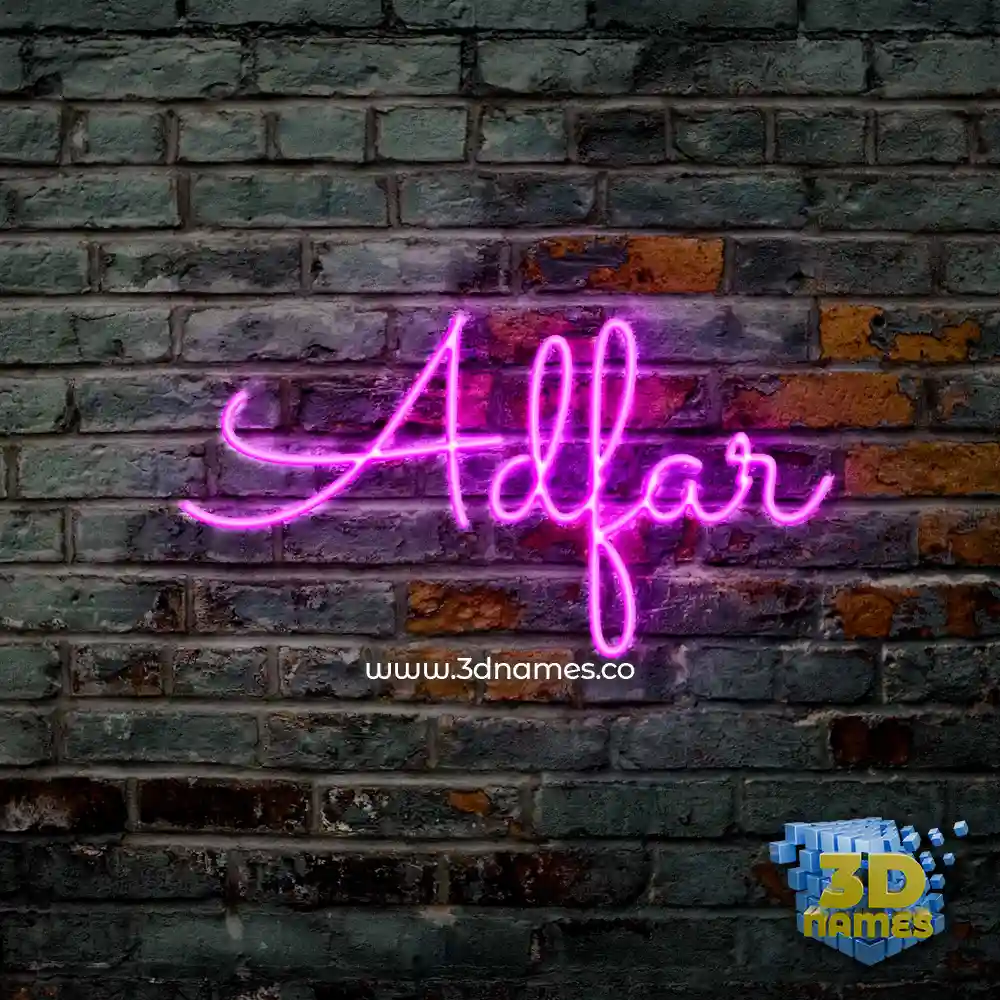 adfar in Pink Neon style - 3D name wallpaper