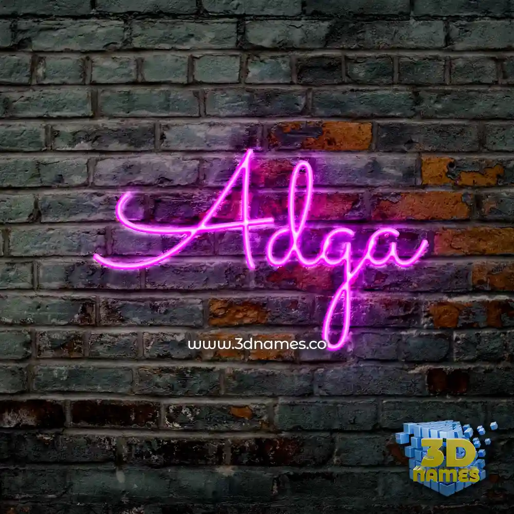 adga in Pink Neon style - 3D name wallpaper