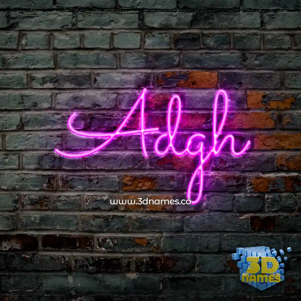adgh in Pink Neon style - 3D name wallpaper