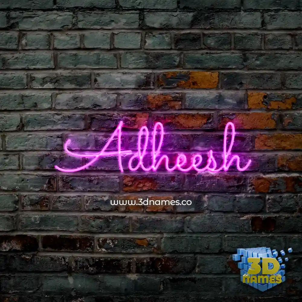 adheesh in Pink Neon style - 3D name wallpaper