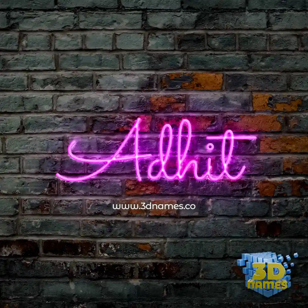 adhit in Pink Neon style - 3D name wallpaper