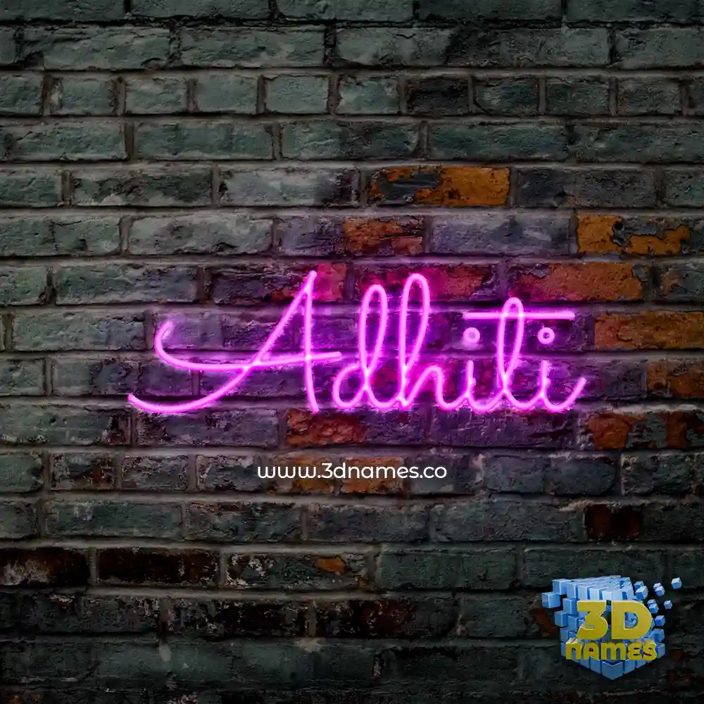 adhiti in Pink Neon style - 3D name wallpaper