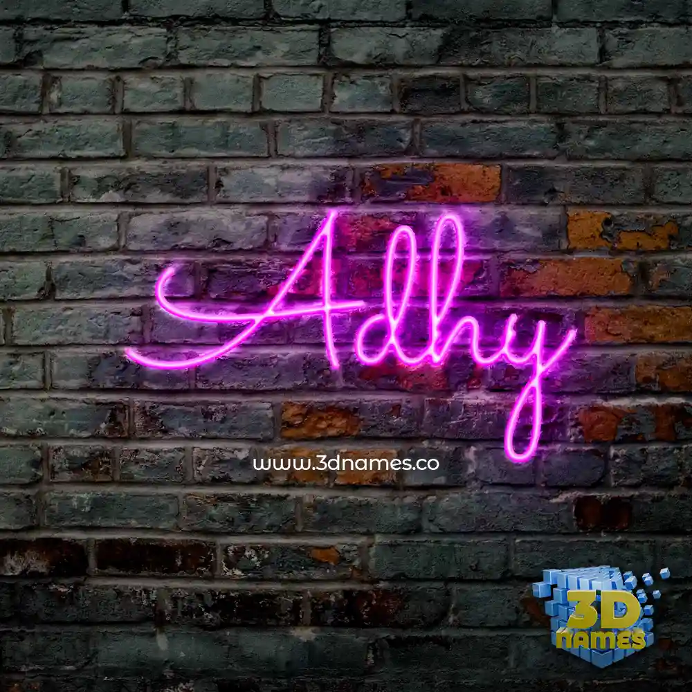 adhy in Pink Neon style - 3D name wallpaper