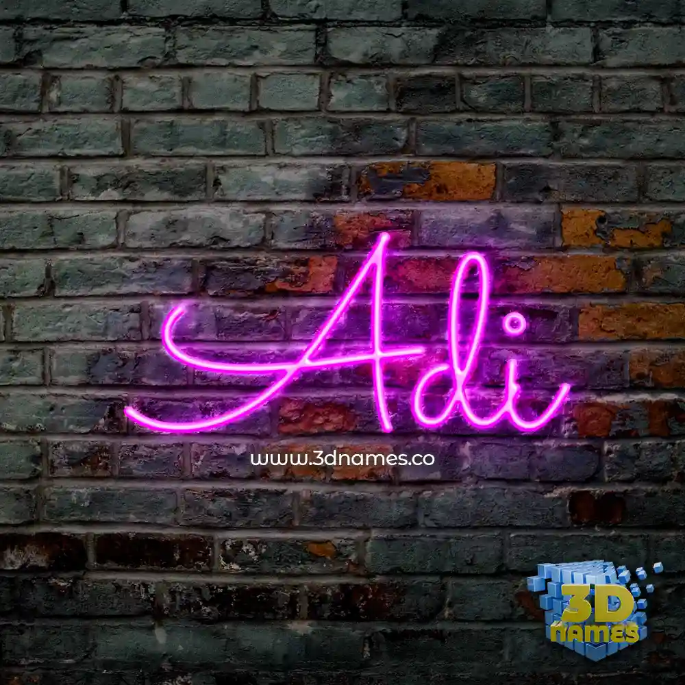 adi in Pink Neon style - 3D name wallpaper