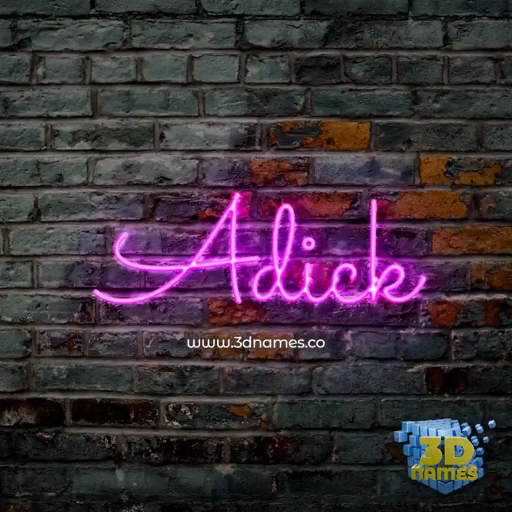 adick in Pink Neon style - 3D name wallpaper