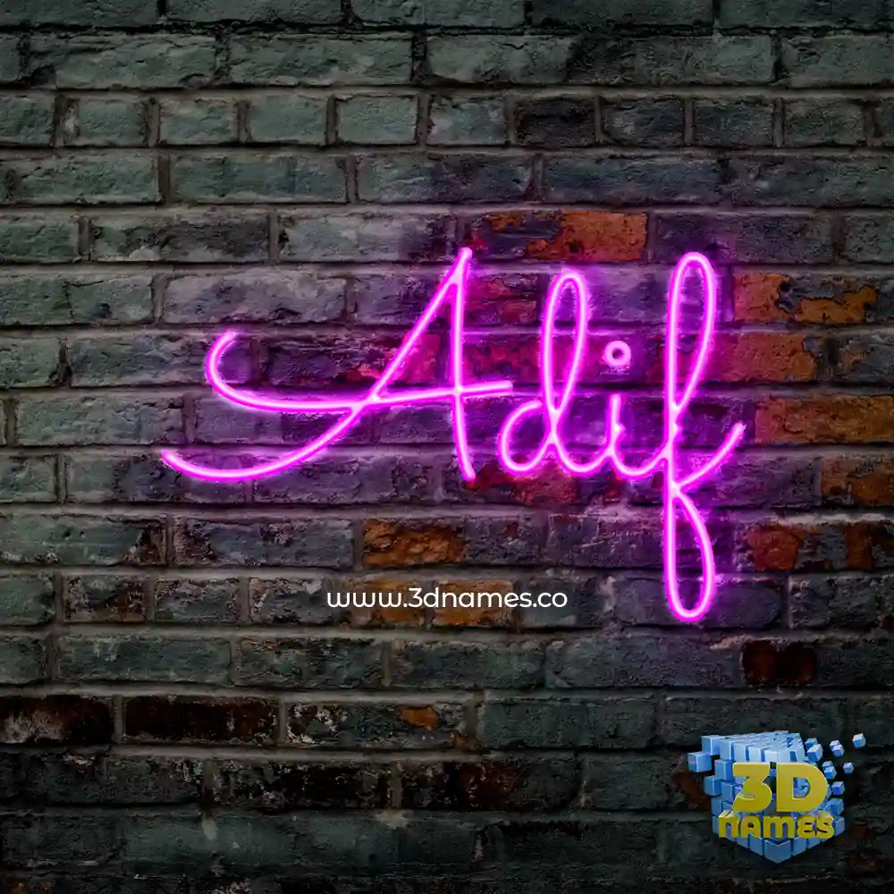 adif in Pink Neon style - 3D name wallpaper