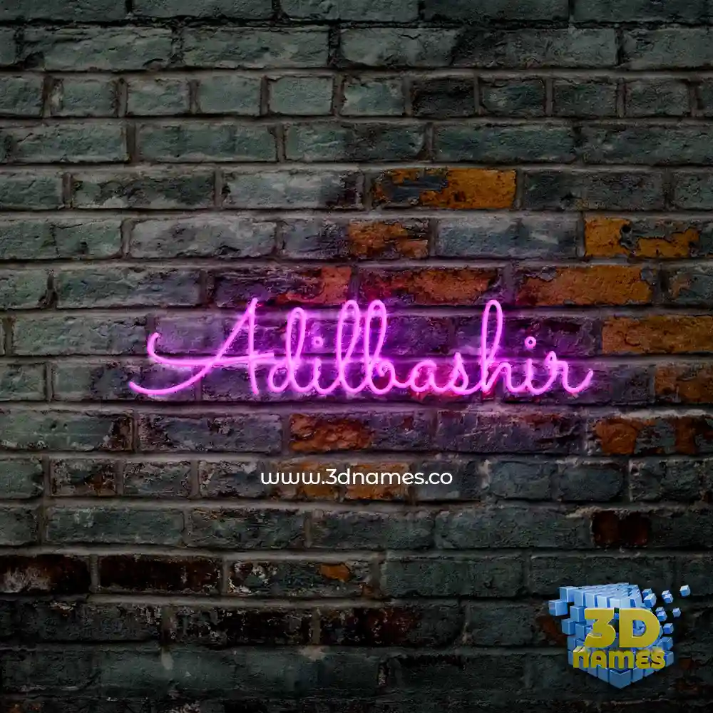 adilbashir in Pink Neon style - 3D name wallpaper