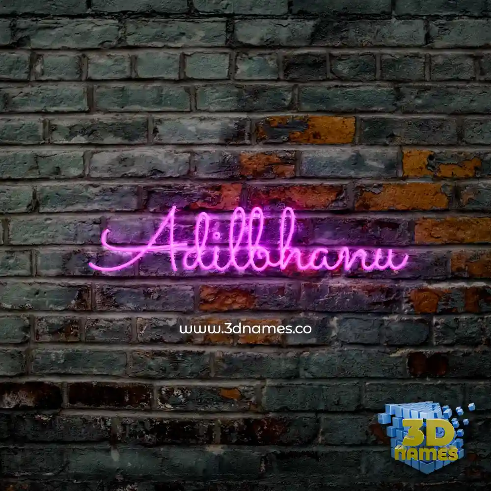 adilbhanu in Pink Neon style - 3D name wallpaper