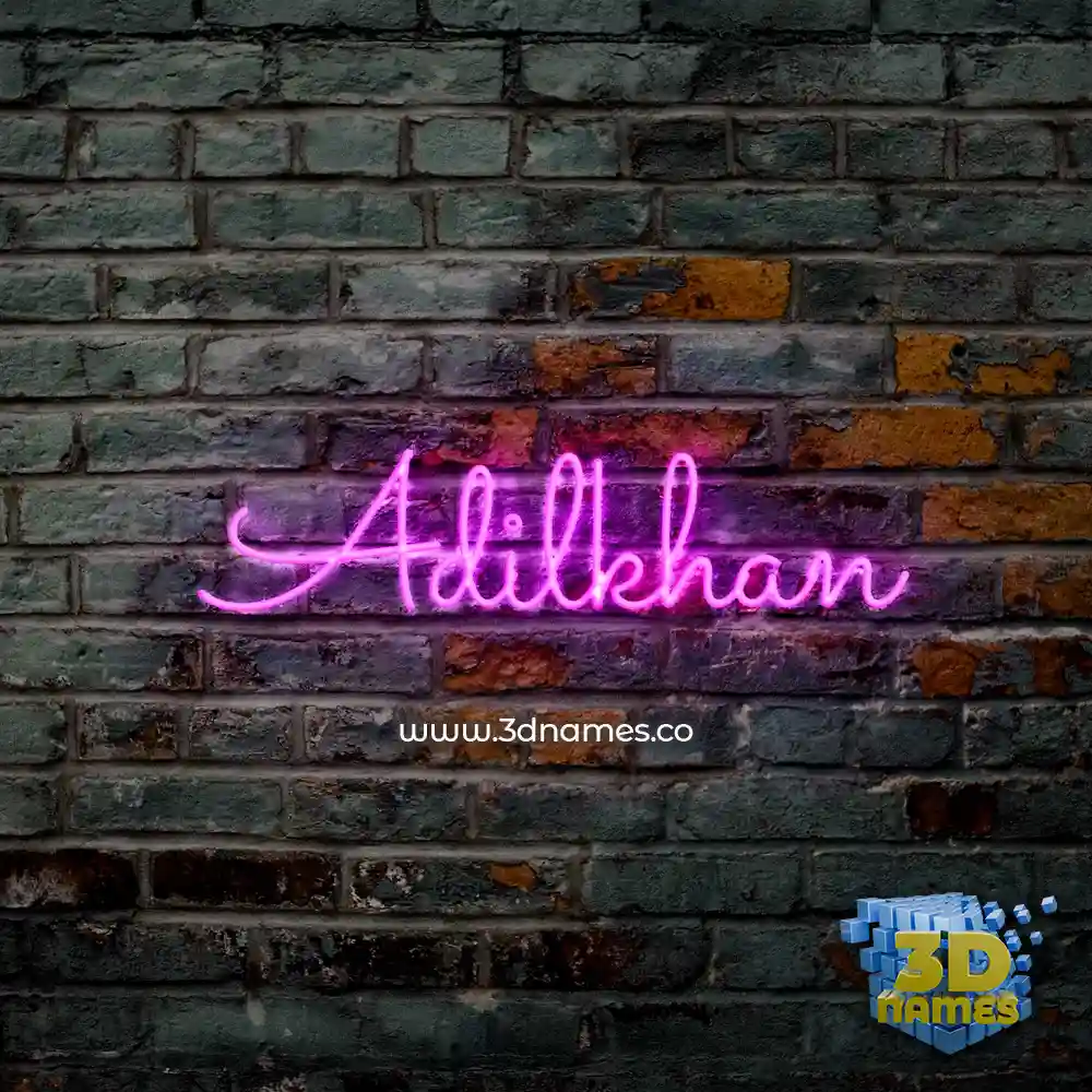 adilkhan in Pink Neon style - 3D name wallpaper