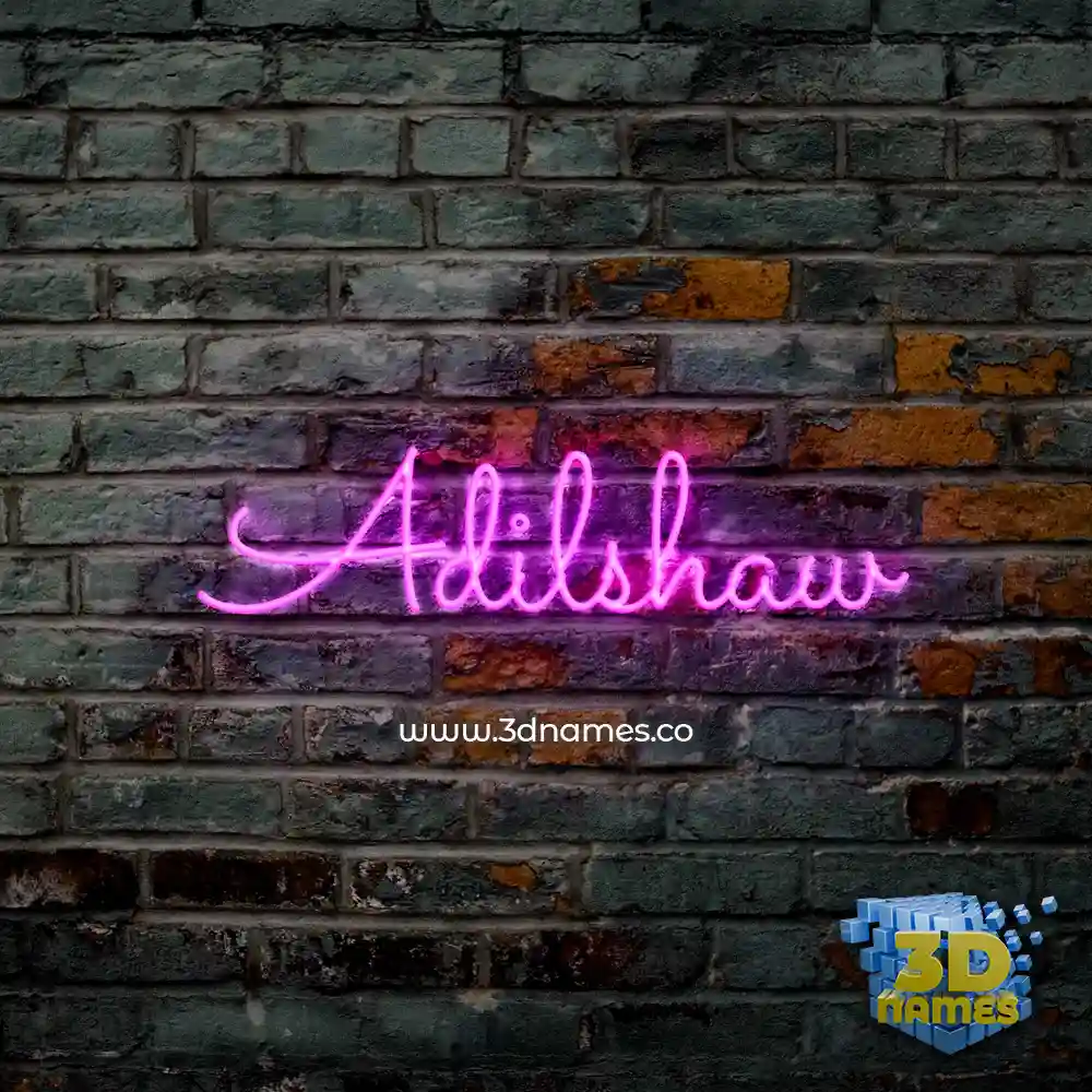 adilshaw in Pink Neon style - 3D name wallpaper