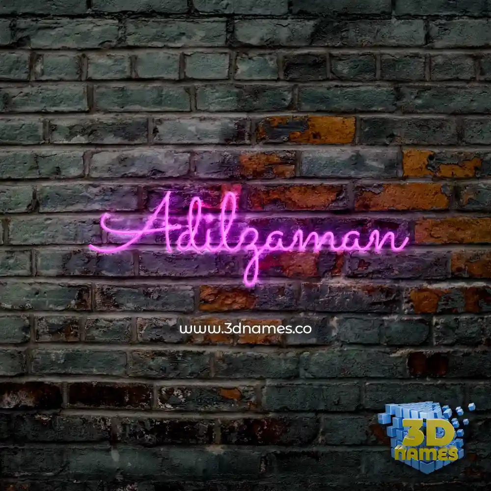 adilzaman in Pink Neon style - 3D name wallpaper