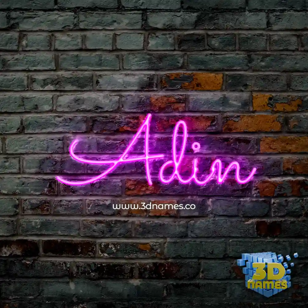 adin in Pink Neon style - 3D name wallpaper