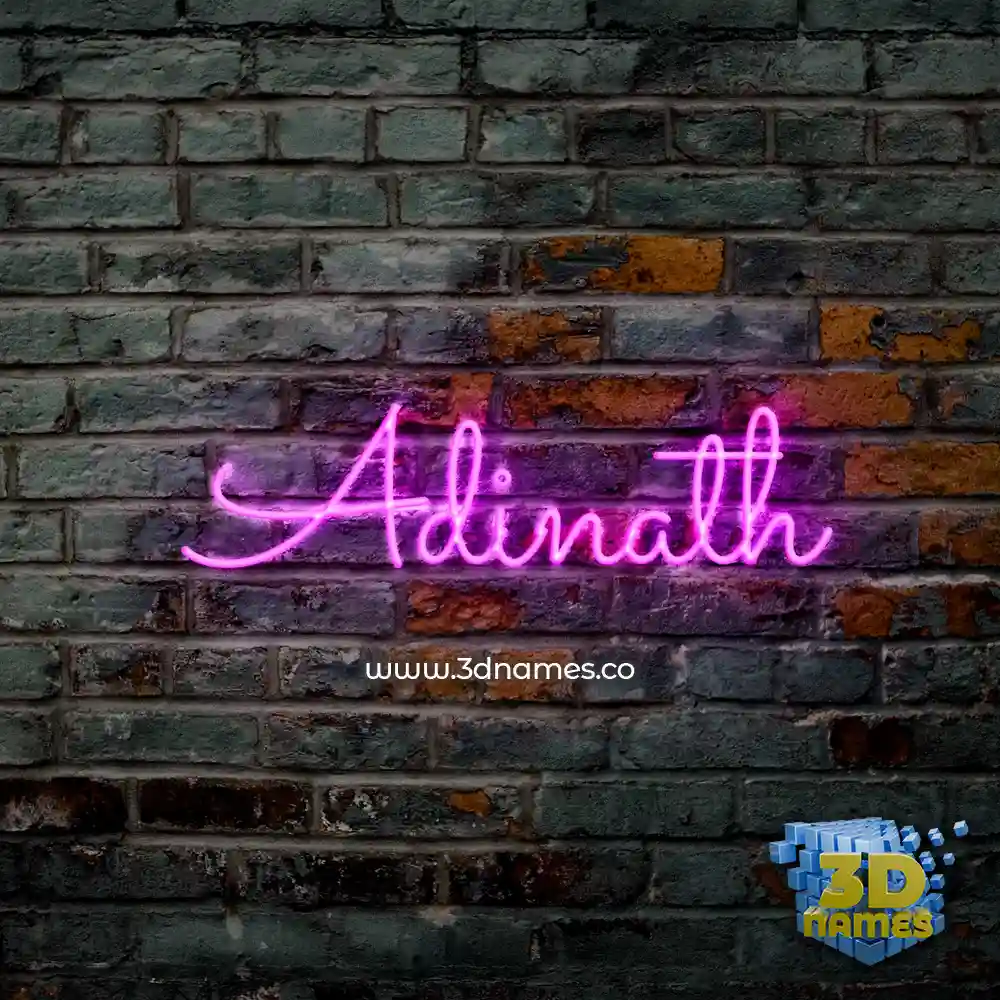 adinath in Pink Neon style - 3D name wallpaper