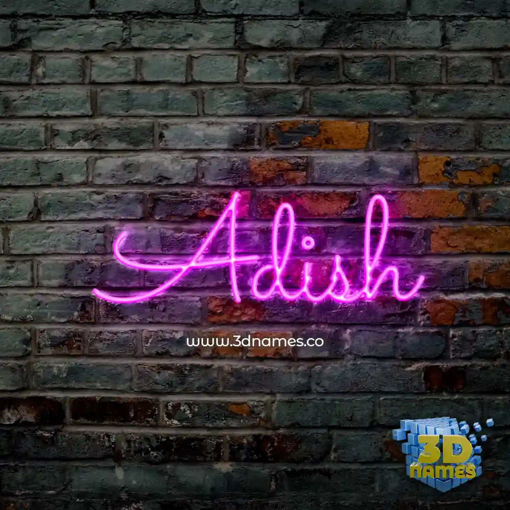 adish in Pink Neon style - 3D name wallpaper