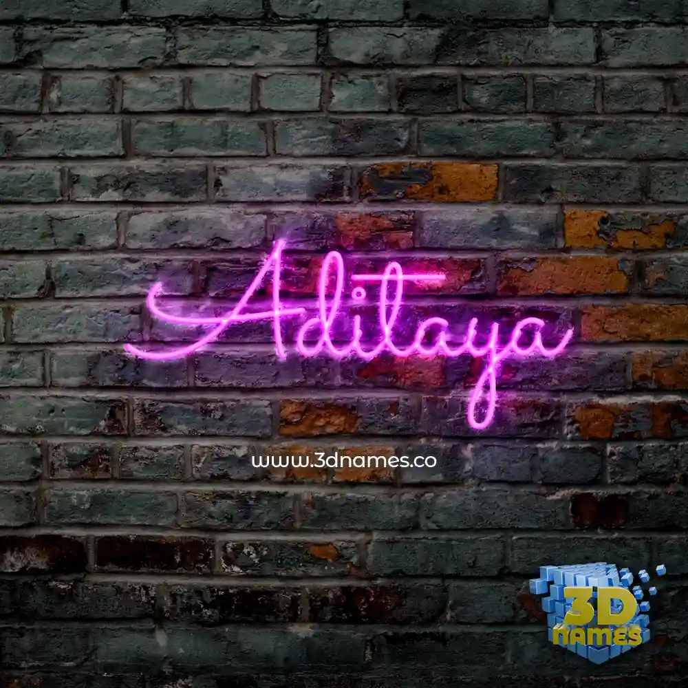 aditaya in Pink Neon style - 3D name wallpaper