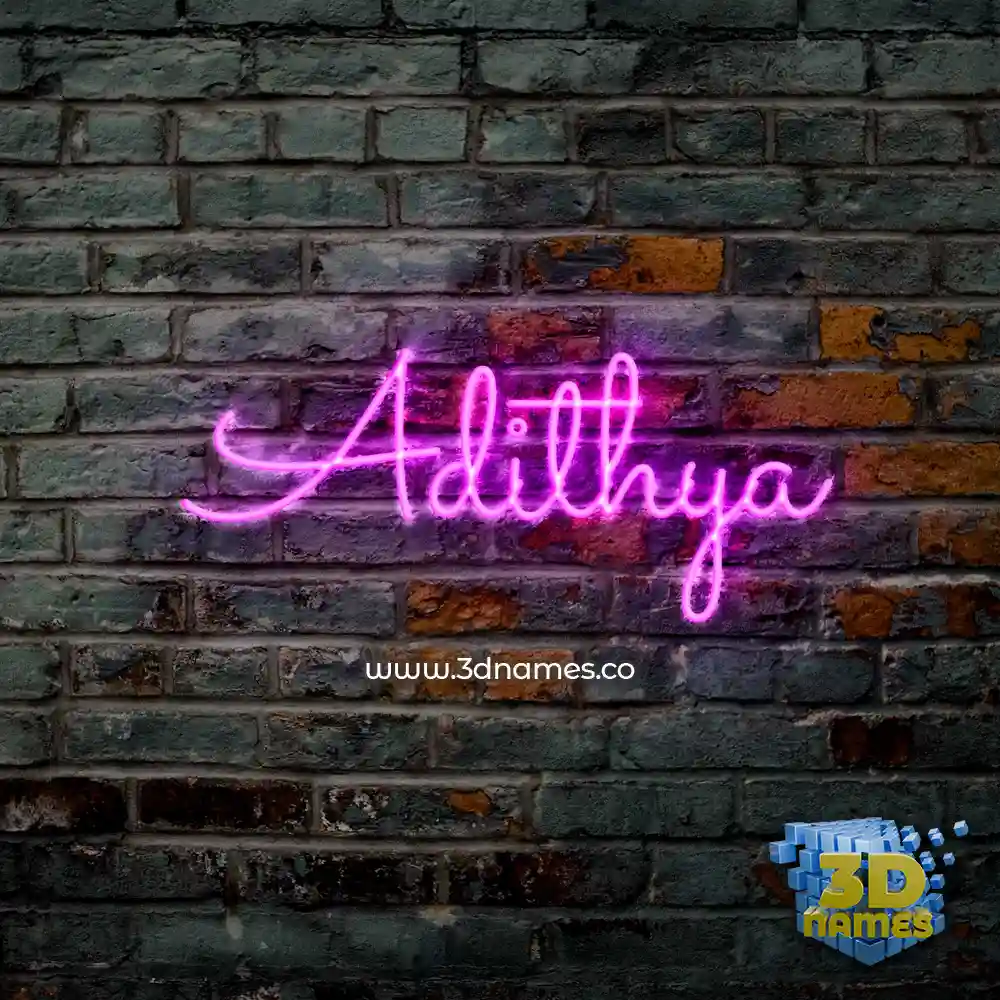adithya in Pink Neon style - 3D name wallpaper