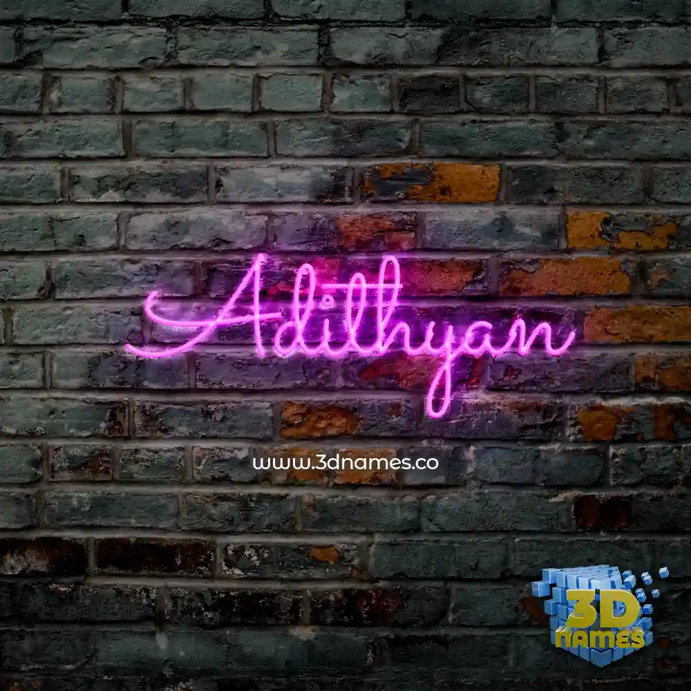 adithyan in Pink Neon style - 3D name wallpaper