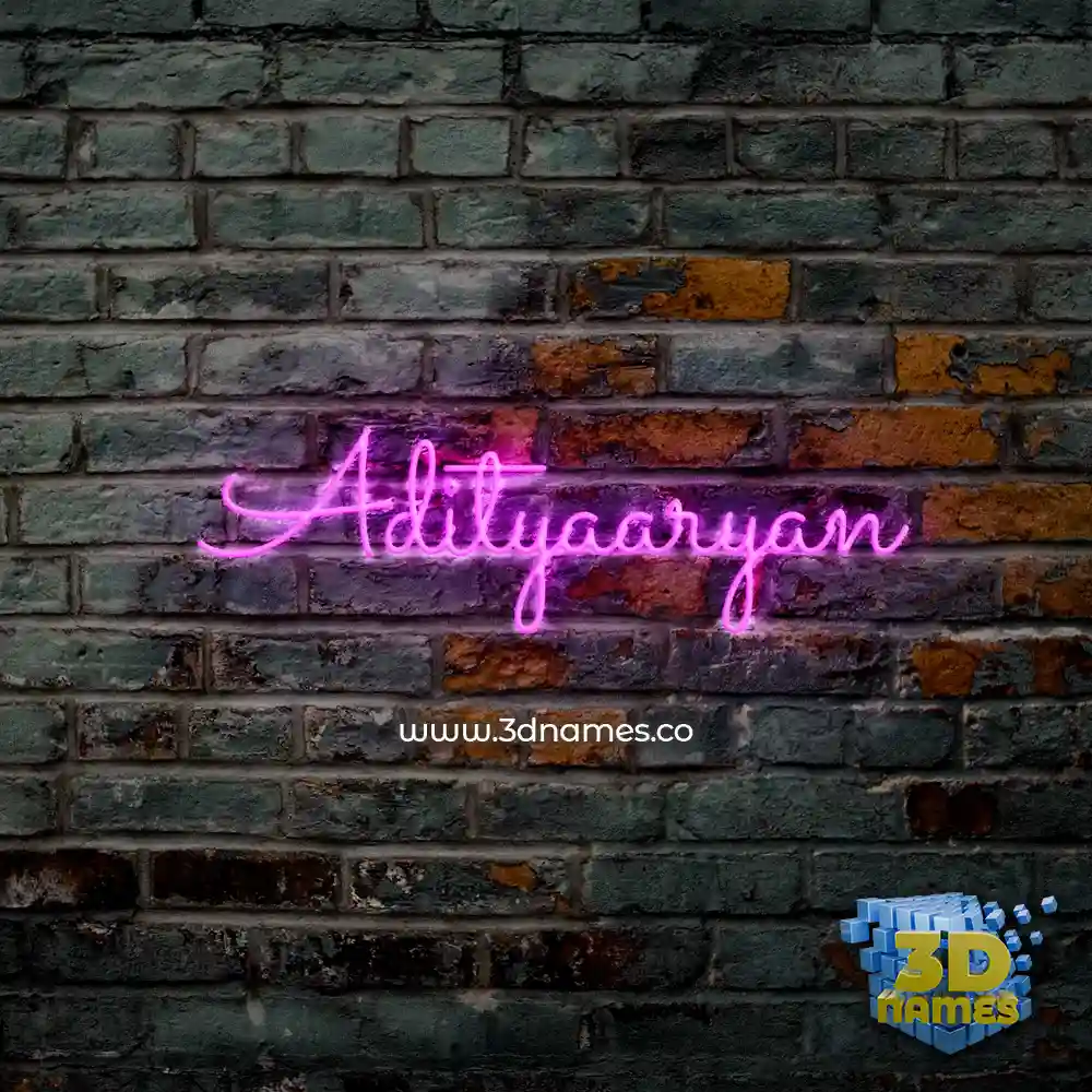 adityaaryan in Pink Neon style - 3D name wallpaper