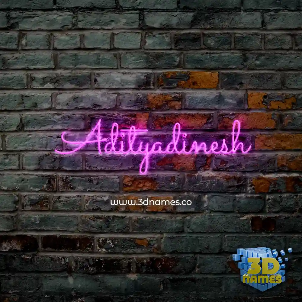adityadinesh in Pink Neon style - 3D name wallpaper