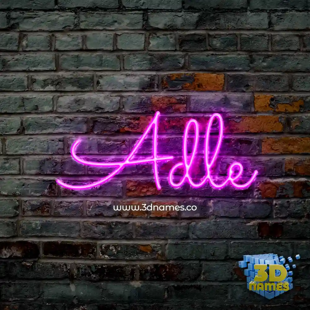 adle in Pink Neon style - 3D name wallpaper