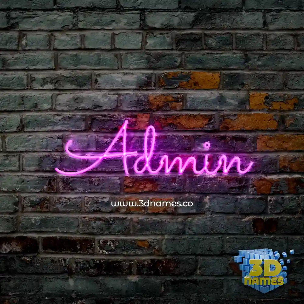 admin in Pink Neon style - 3D name wallpaper