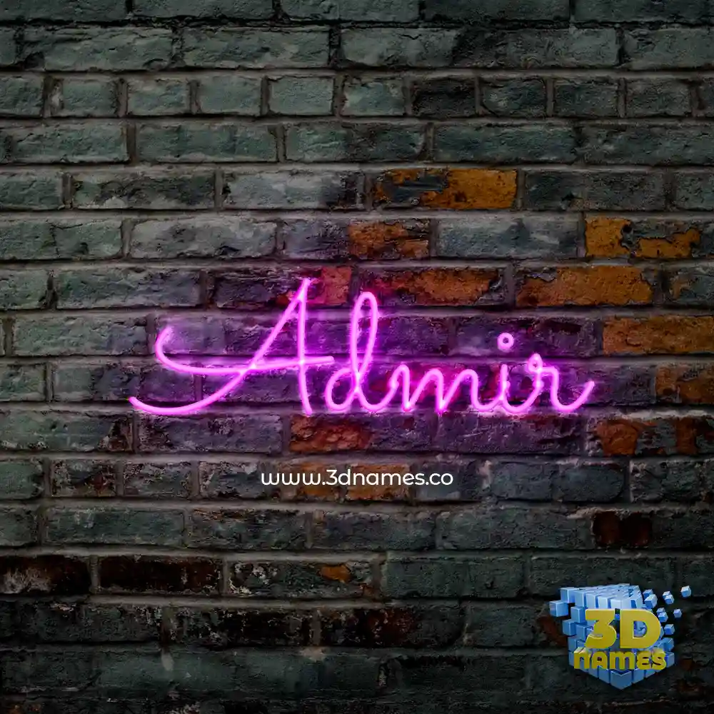 admir in Pink Neon style - 3D name wallpaper