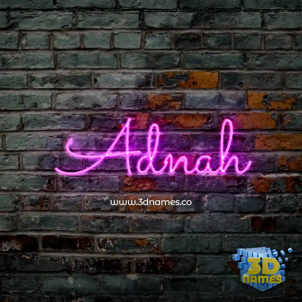 adnah in Pink Neon style - 3D name wallpaper