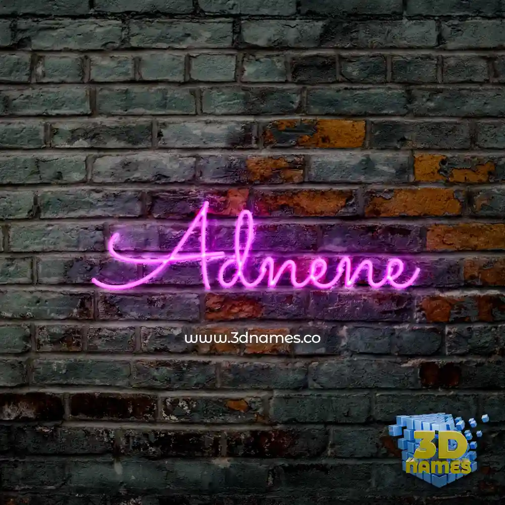adnene in Pink Neon style - 3D name wallpaper