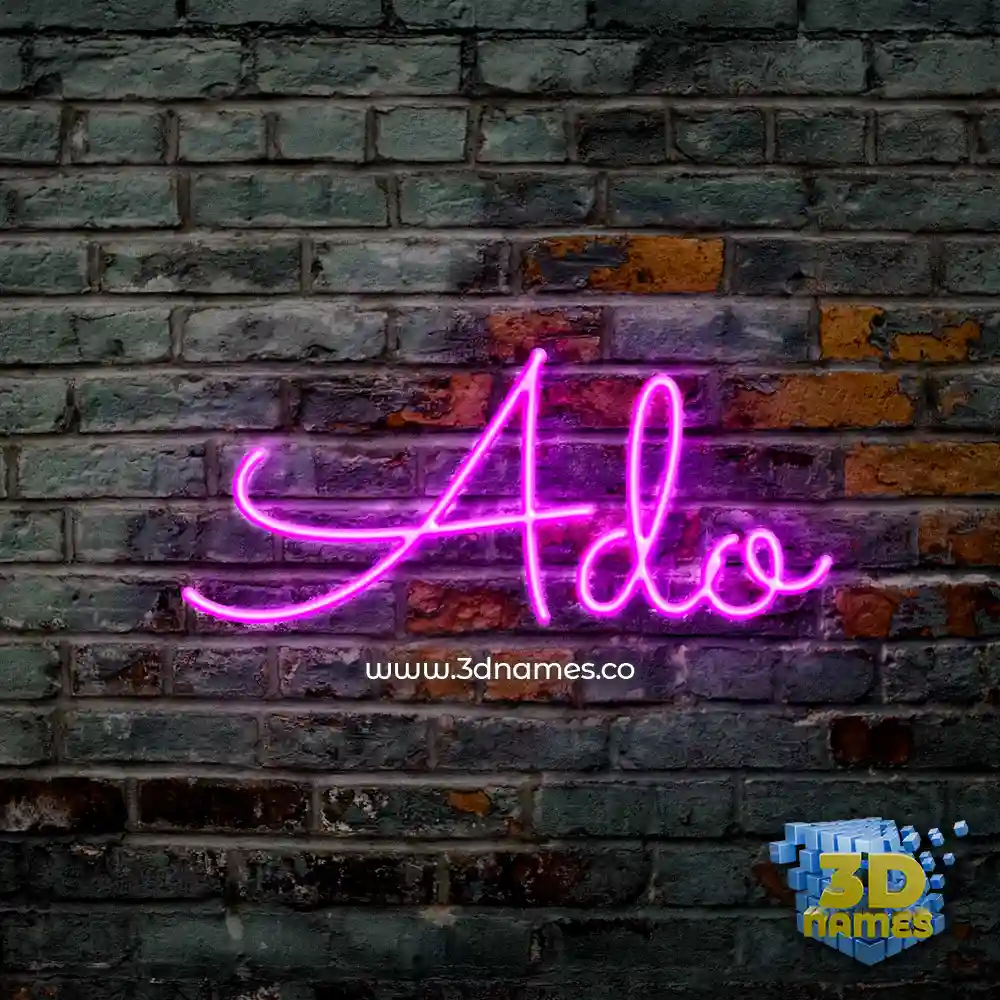 ado in Pink Neon style - 3D name wallpaper
