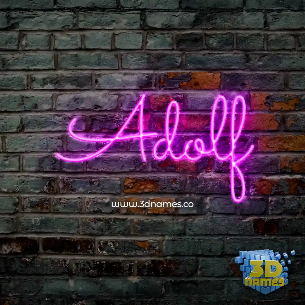 adolf in Pink Neon style - 3D name wallpaper