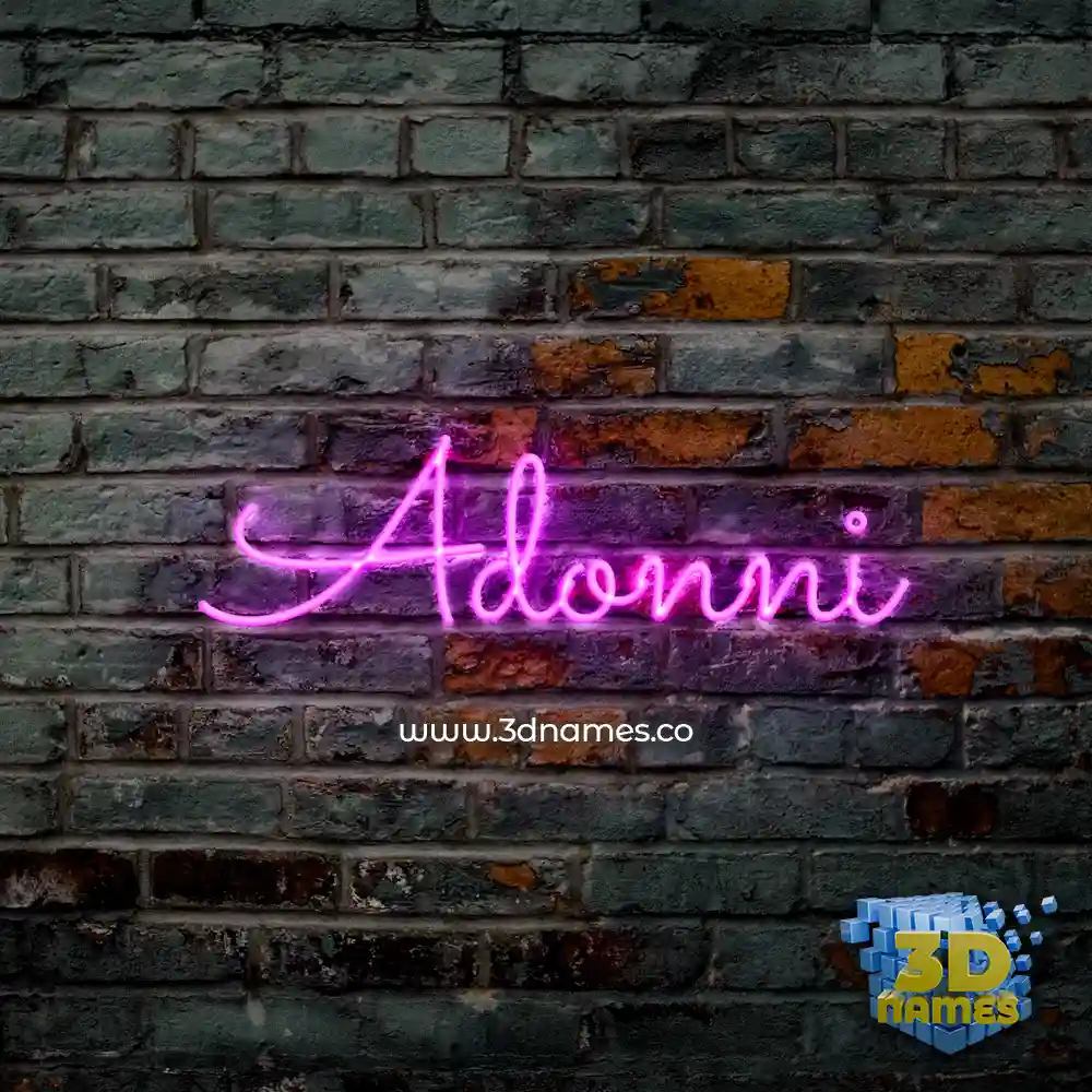 adonni in Pink Neon style - 3D name wallpaper