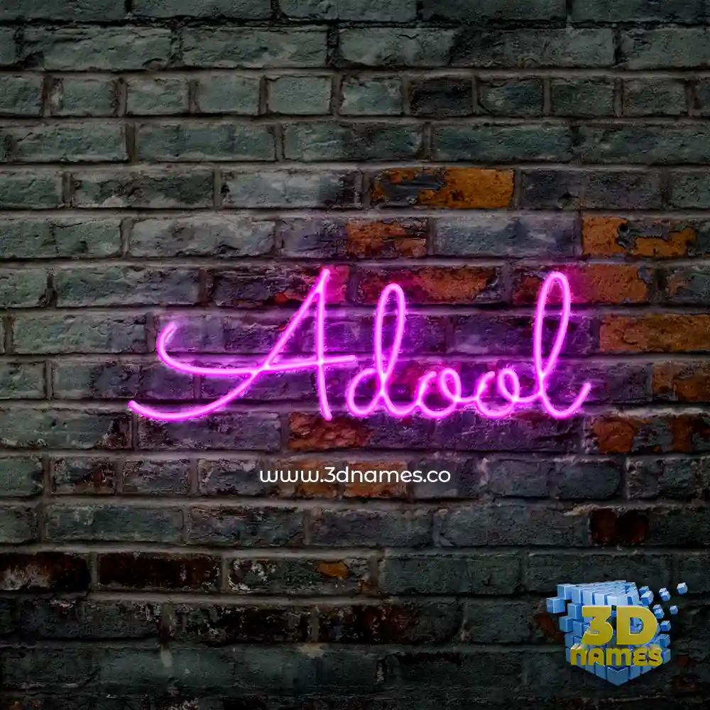 adool in Pink Neon style - 3D name wallpaper