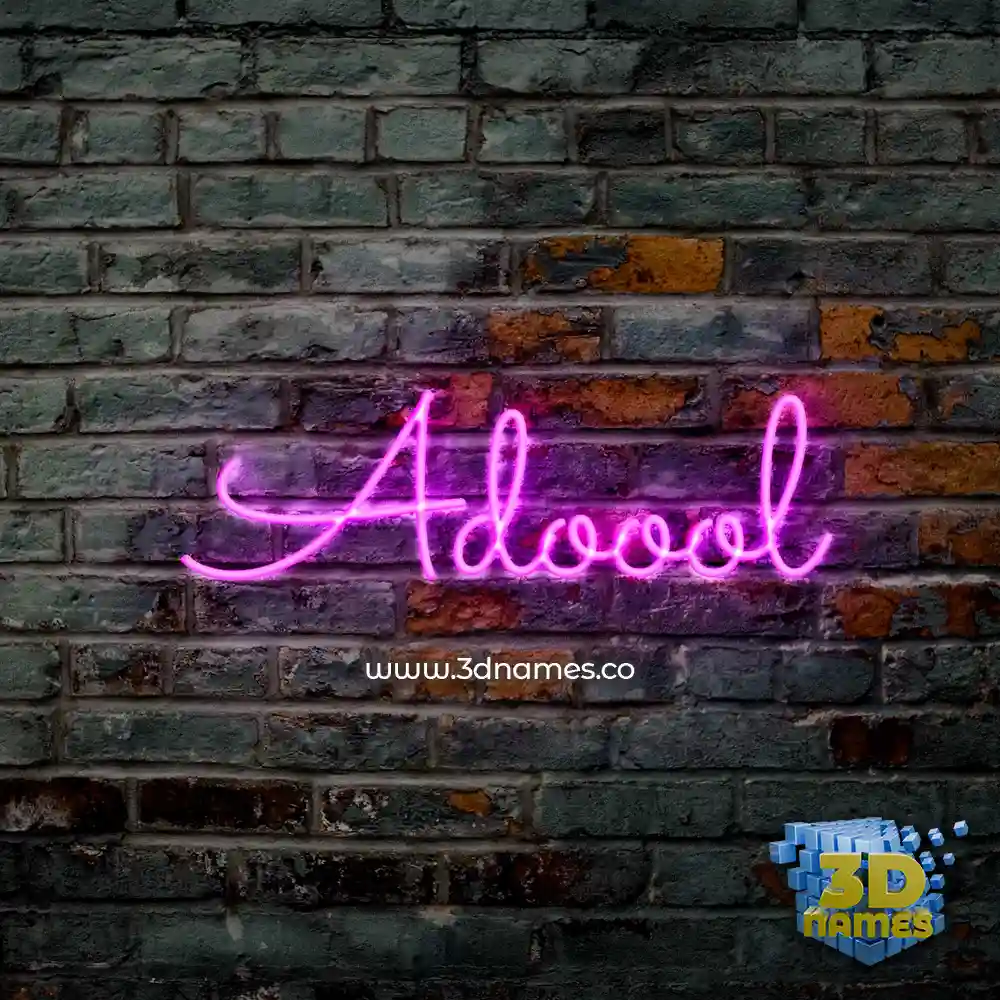 adoool in Pink Neon style - 3D name wallpaper