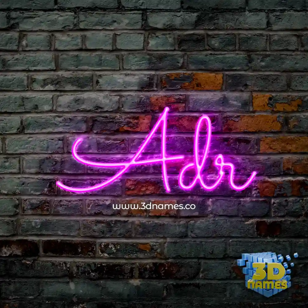 adr in Pink Neon style - 3D name wallpaper