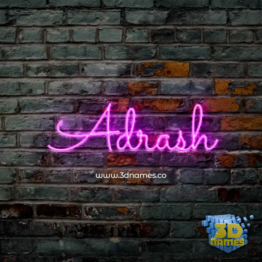 adrash in Pink Neon style - 3D name wallpaper