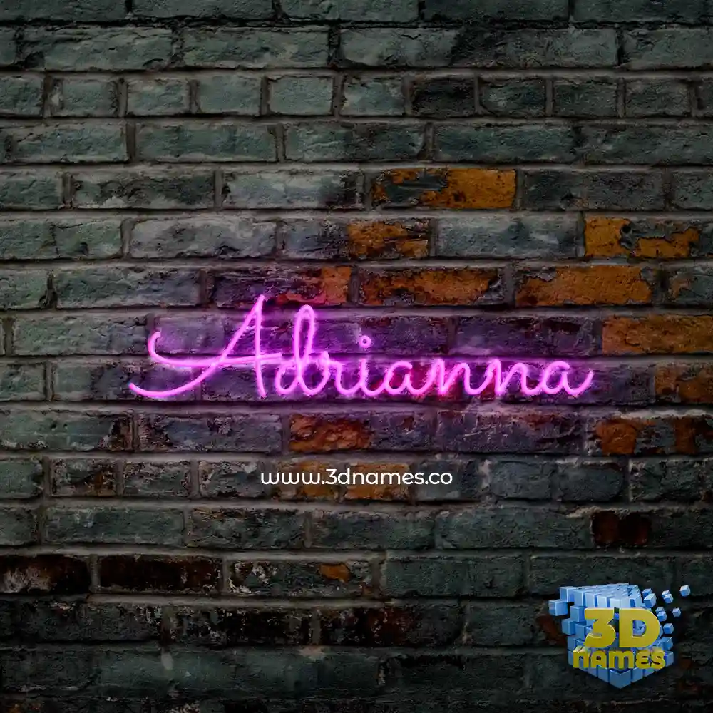 adrianna in Pink Neon style - 3D name wallpaper