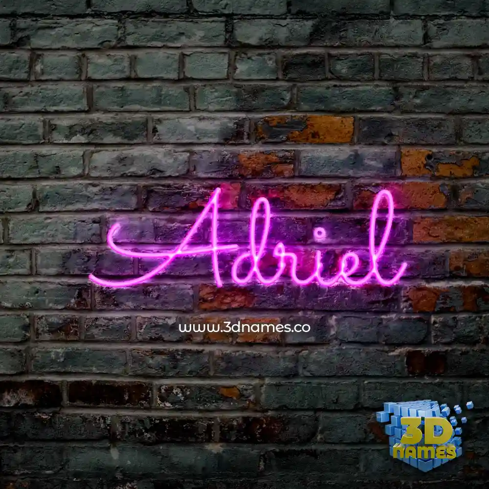 adriel in Pink Neon style - 3D name wallpaper