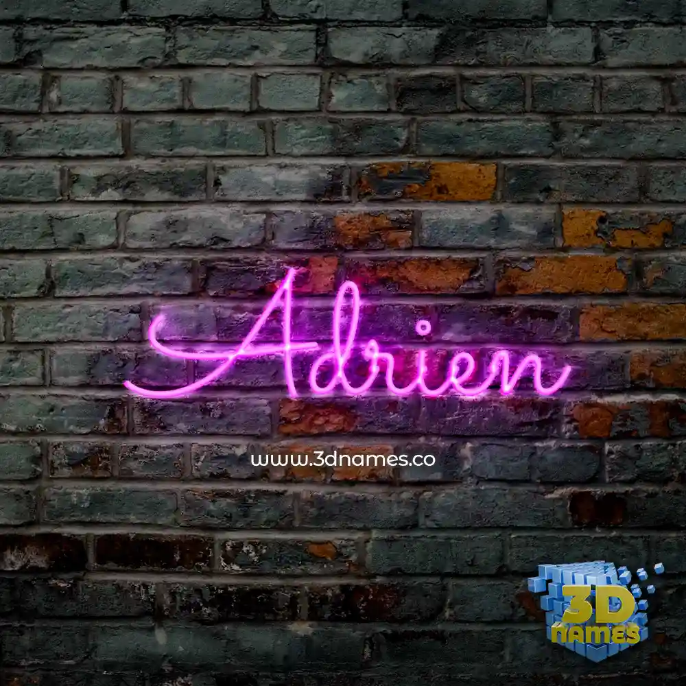 adrien in Pink Neon style - 3D name wallpaper