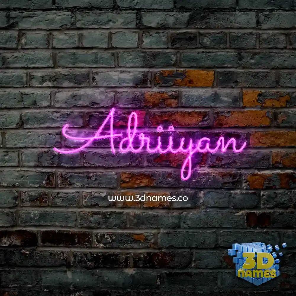 adriiyan in Pink Neon style - 3D name wallpaper