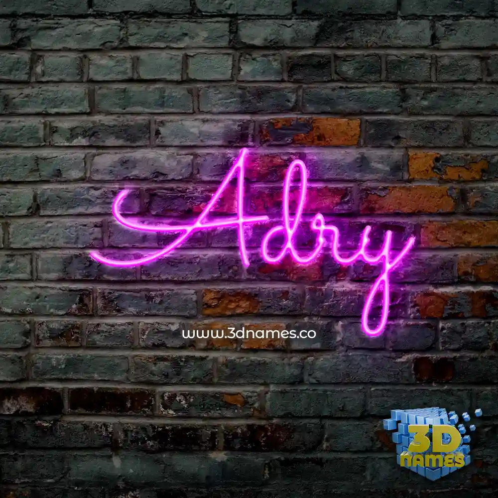 adry in Pink Neon style - 3D name wallpaper