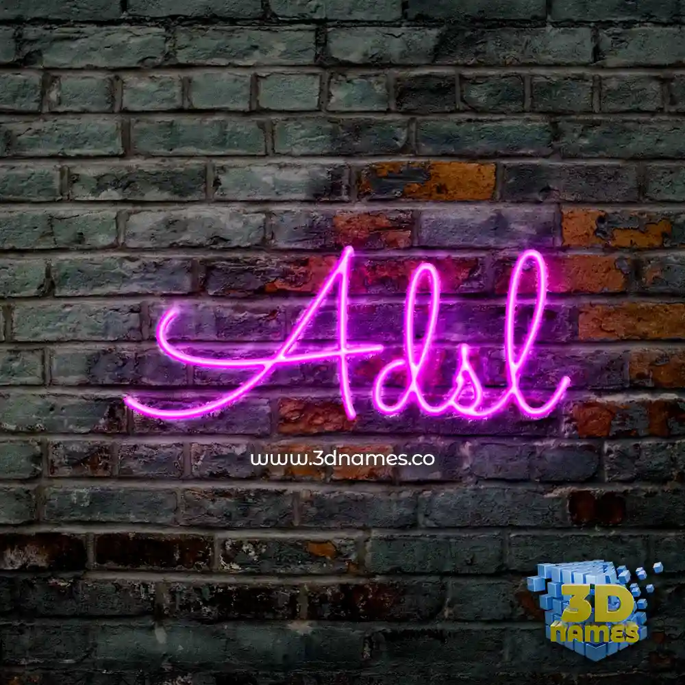 adsl in Pink Neon style - 3D name wallpaper