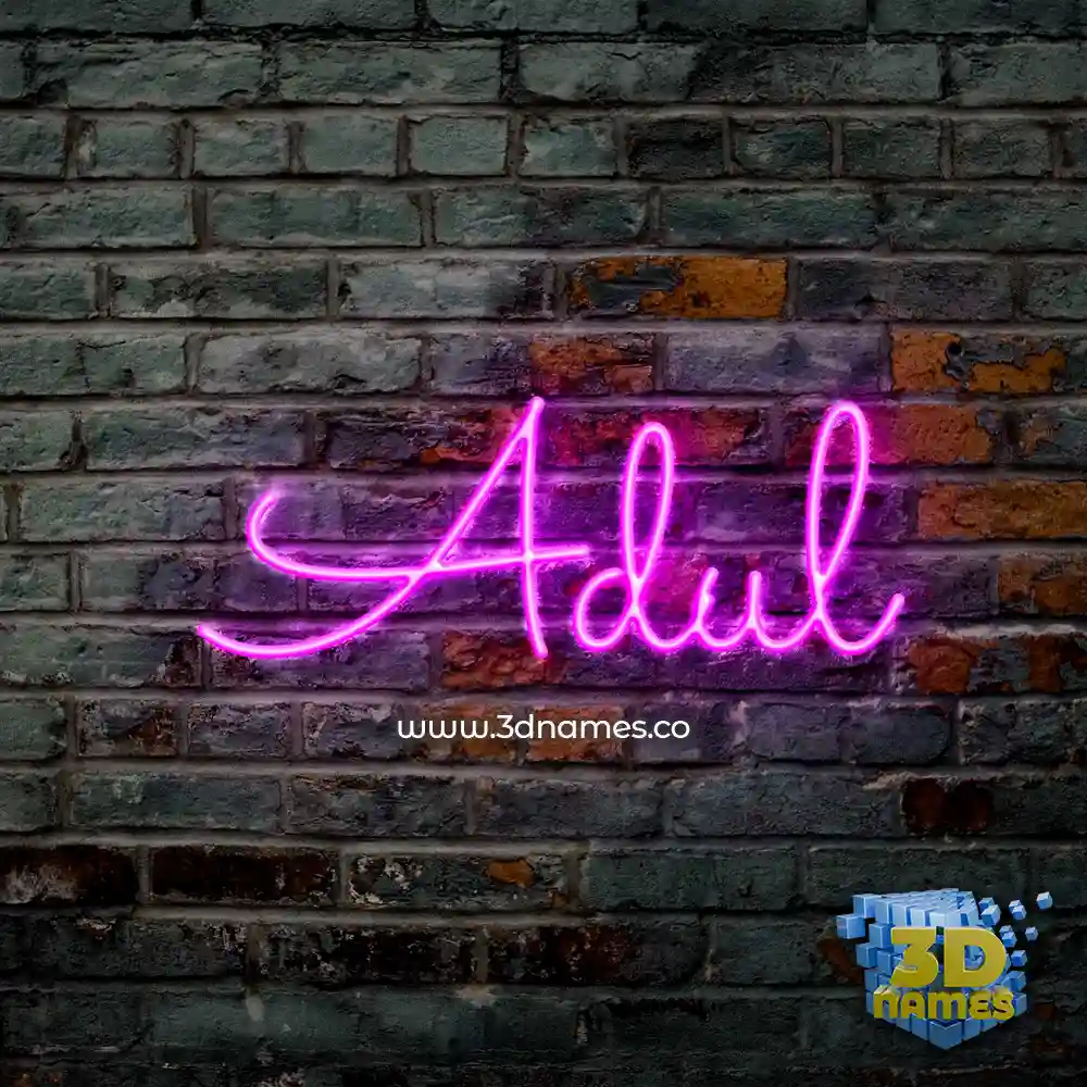 adul in Pink Neon style - 3D name wallpaper