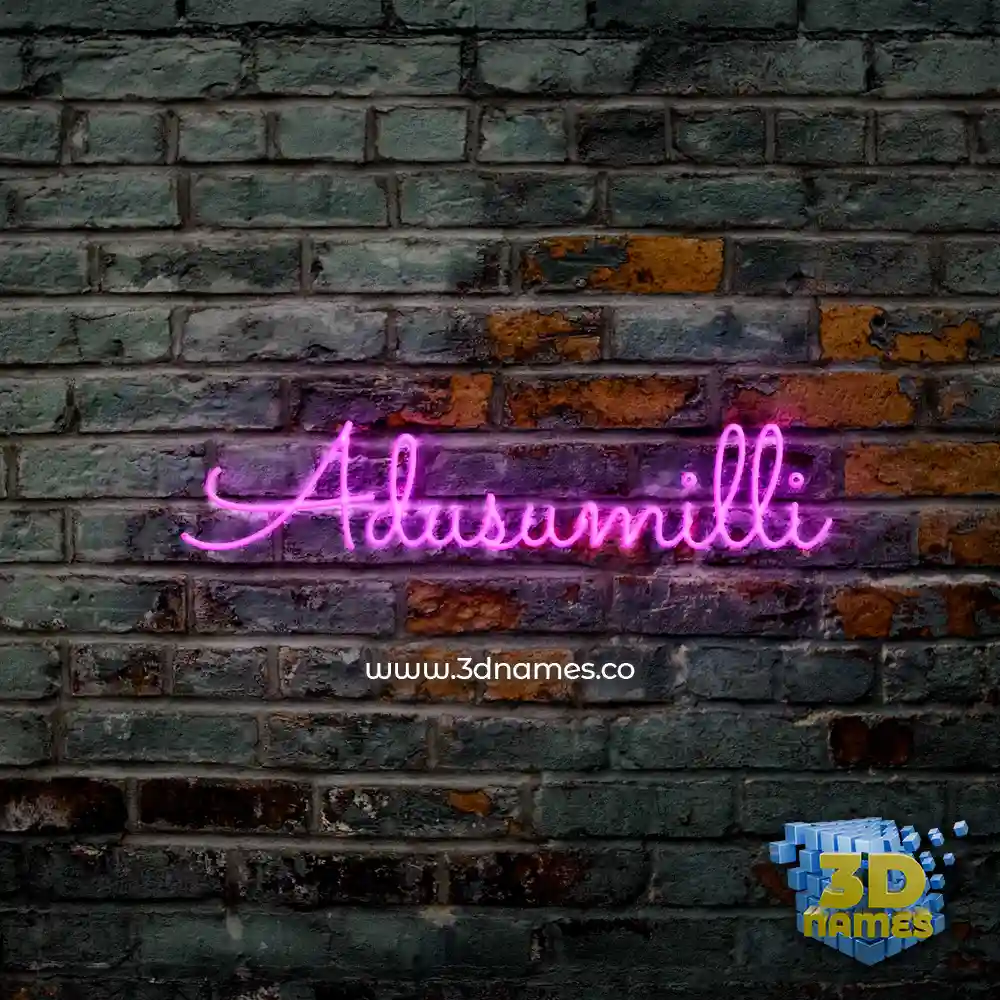 adusumilli in Pink Neon style - 3D name wallpaper