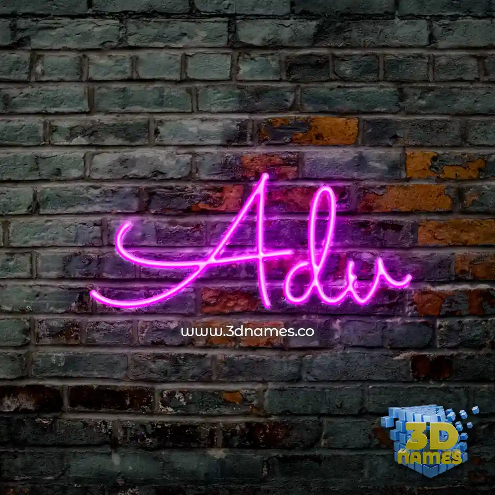 adv in Pink Neon style - 3D name wallpaper
