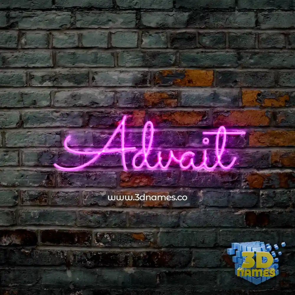 advait in Pink Neon style - 3D name wallpaper