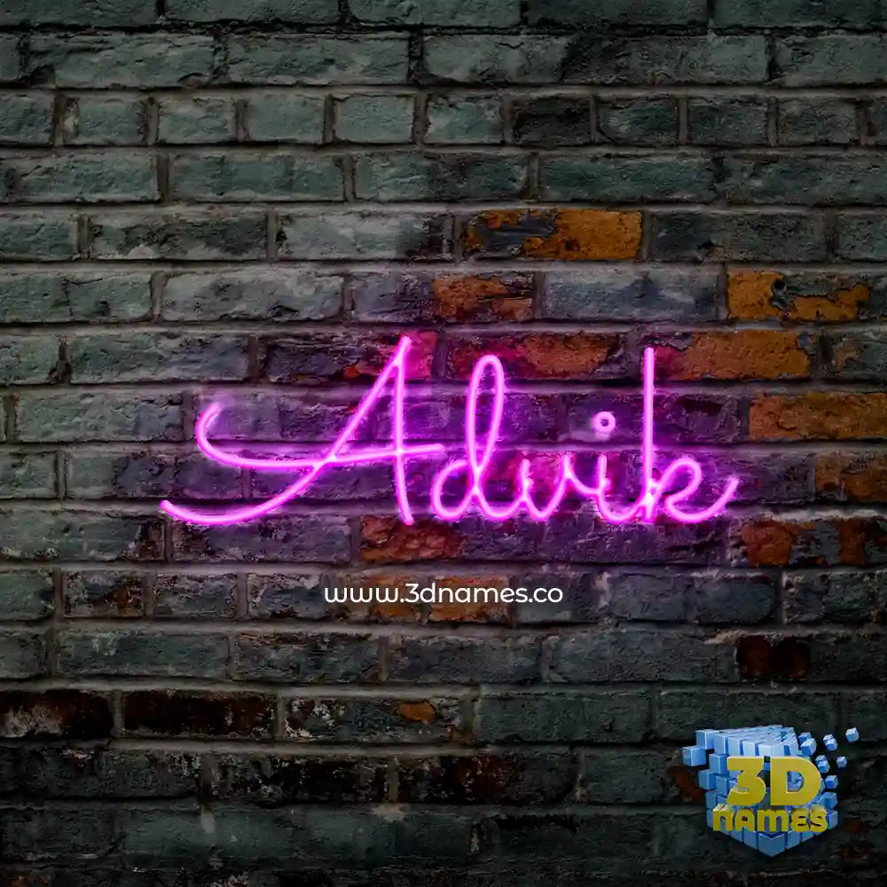 advik in Pink Neon style - 3D name wallpaper