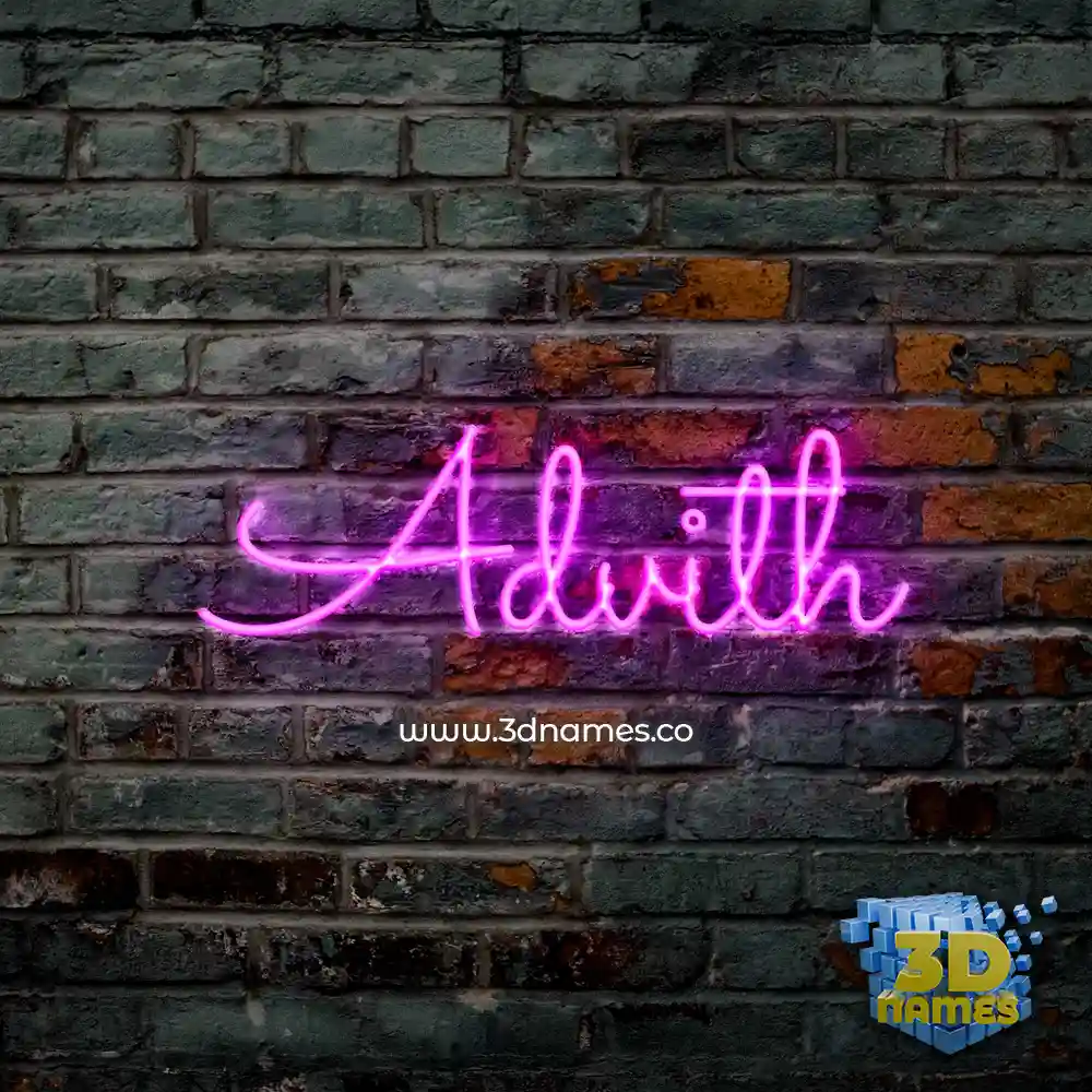advith in Pink Neon style - 3D name wallpaper