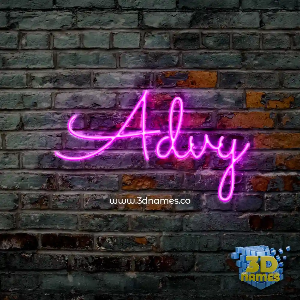 advy in Pink Neon style - 3D name wallpaper